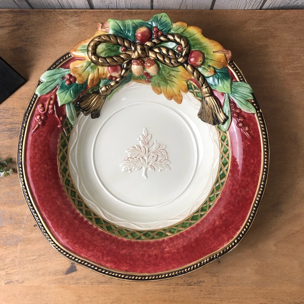 Fitz and Floyd Holiday Solstice 13” Serving Bowl
